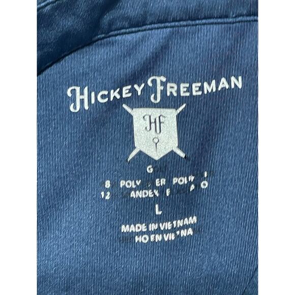 Hickey Freeman Mens‎ Golf Polo Blue Clover All Over Print Size Large - Picture 4 of 5
